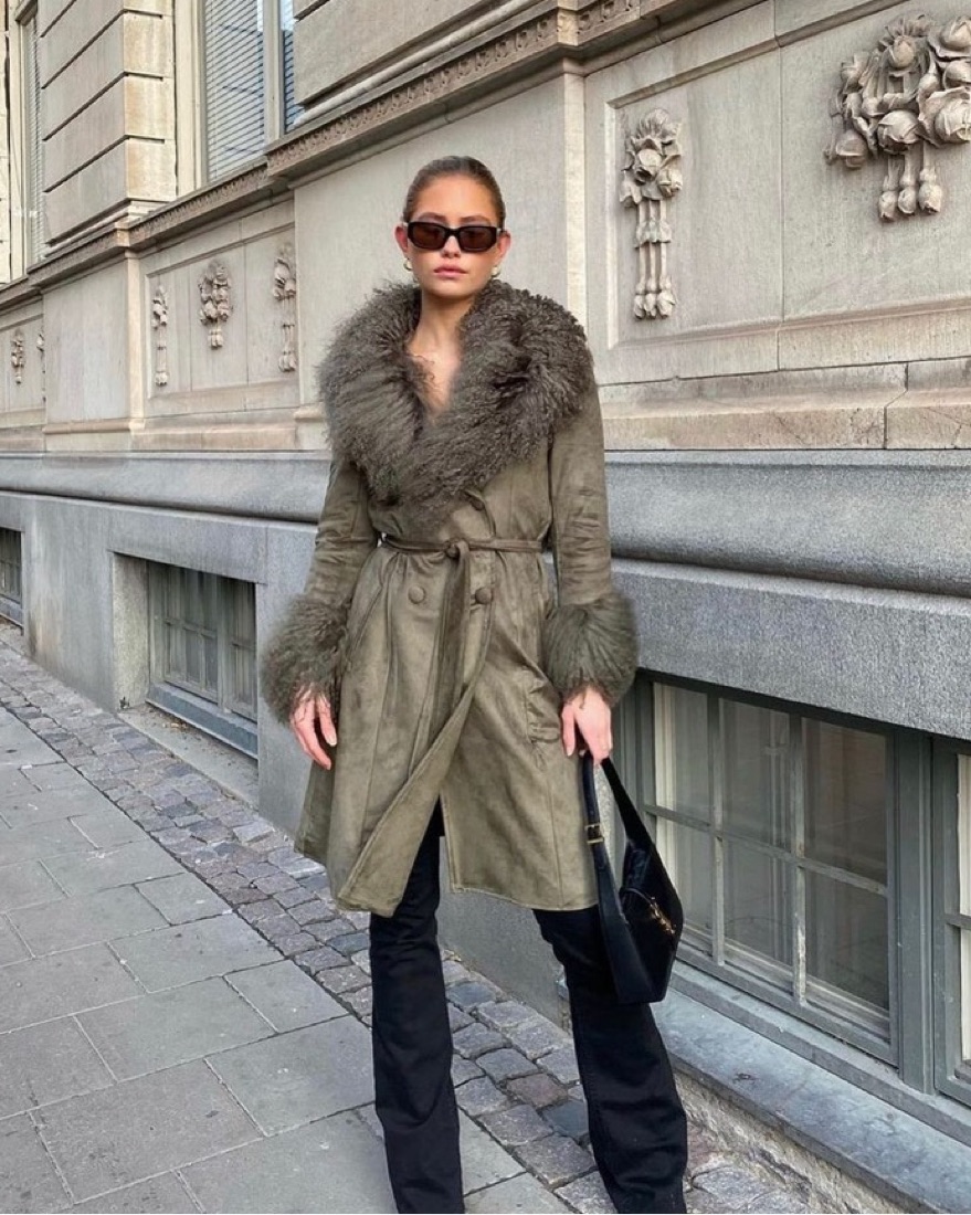 Charlotte Simone Green Penny Coat Pickle