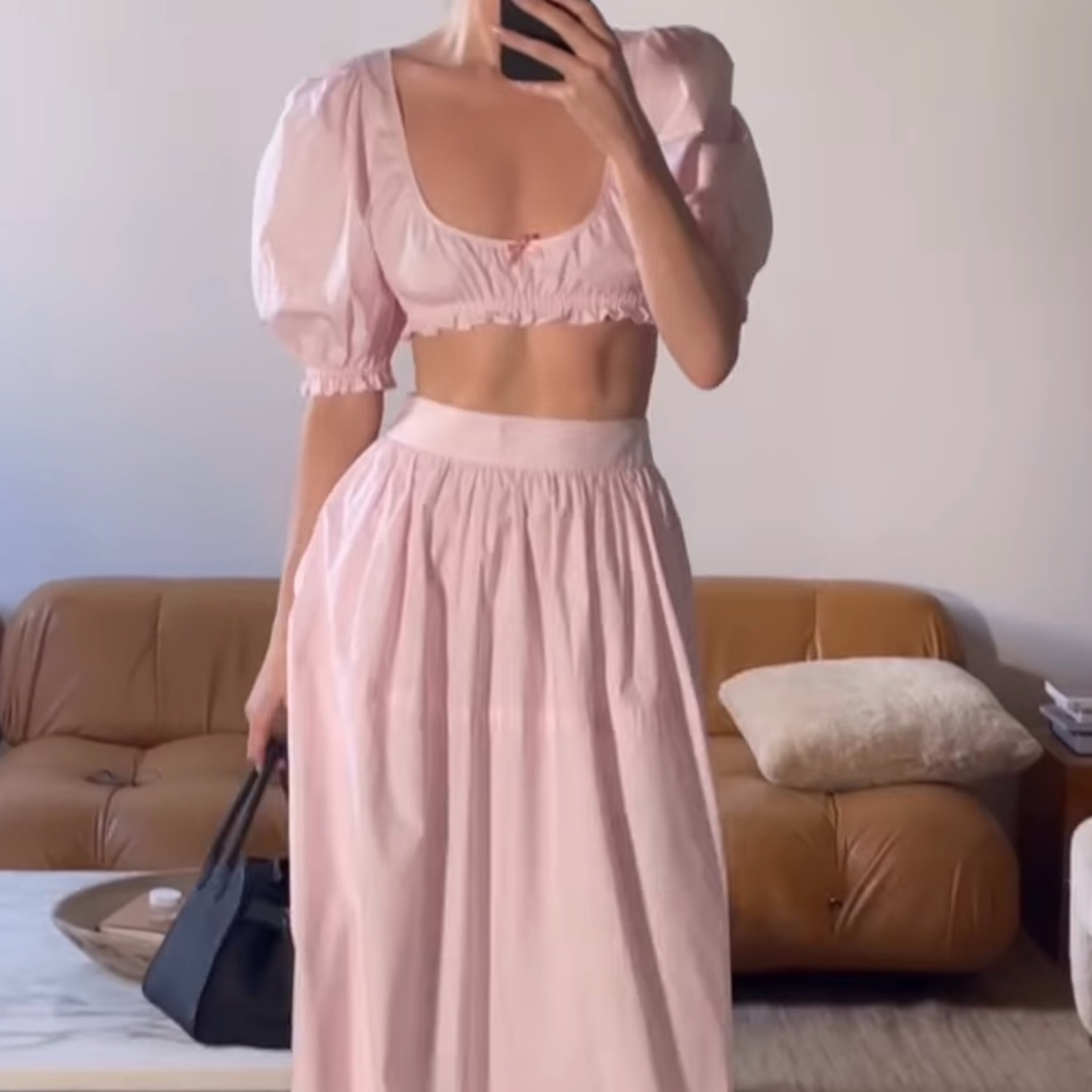 Helsa Poplin Cropped Top And Skirt Set | Pickle