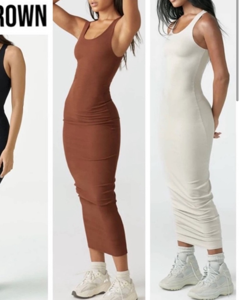 estrella maxi dress in nutshell brown camila coelho HATCH Collection The Amelia Jacquard Bias Slip Dress in Caramel main image 1