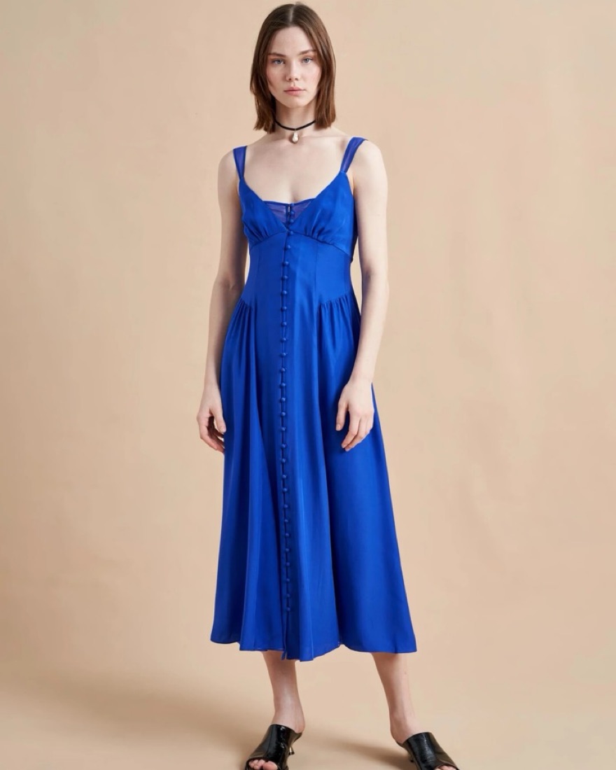 La Ligne Paulina Dress Blue by La Ligne - Pickle