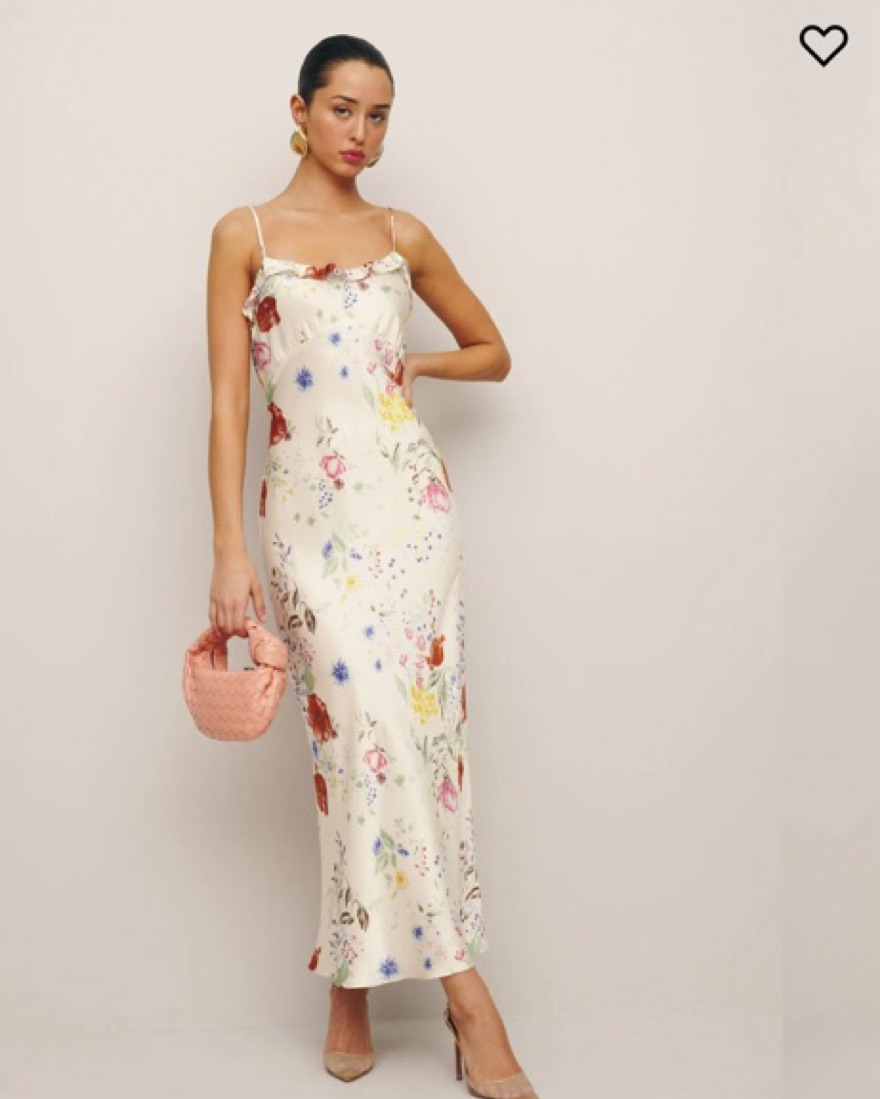 aribella silk dress reformation Aribella Silk Dress Size 6 / Medium by Reformation