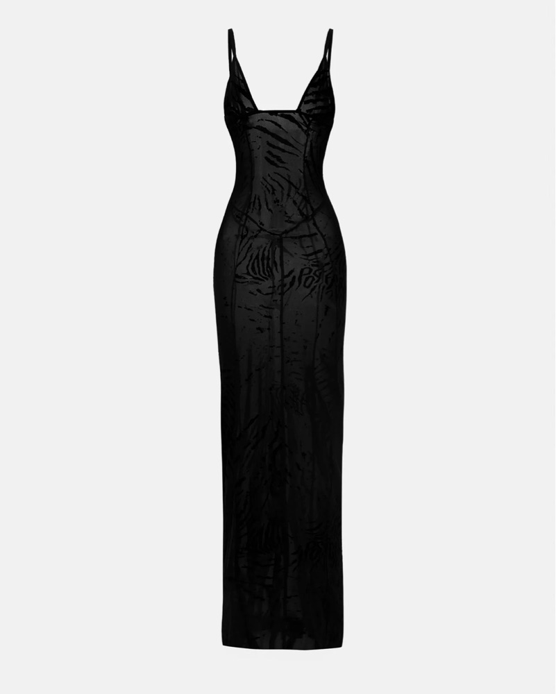 black poster girl dress Elegant Long Sleeve A-Line Midi Dress for Women – Soft Stretch Fabric –  FineLook main image 1