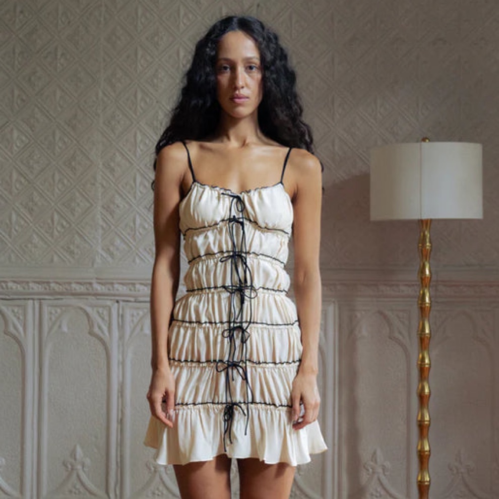 Mirror Palais Ruffle Tunnel Mini Dress by Mirror Palais - Pickle