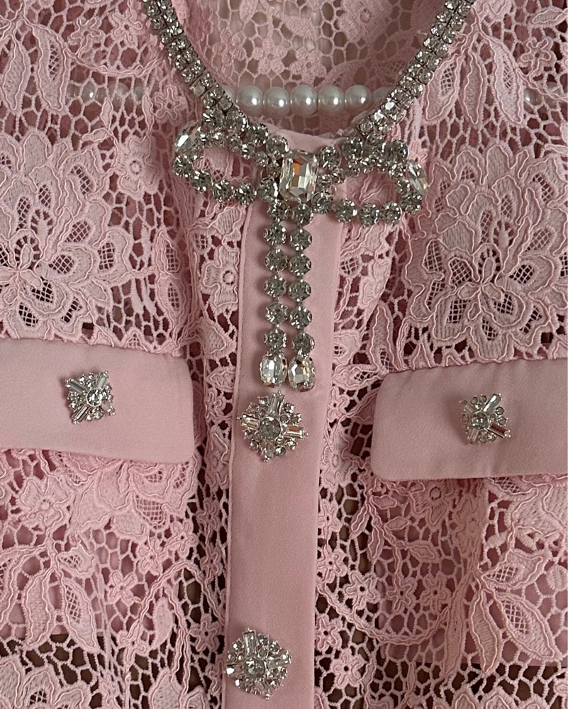 Pink Lace Self Portrait Dress by Self Portrait - Pickle