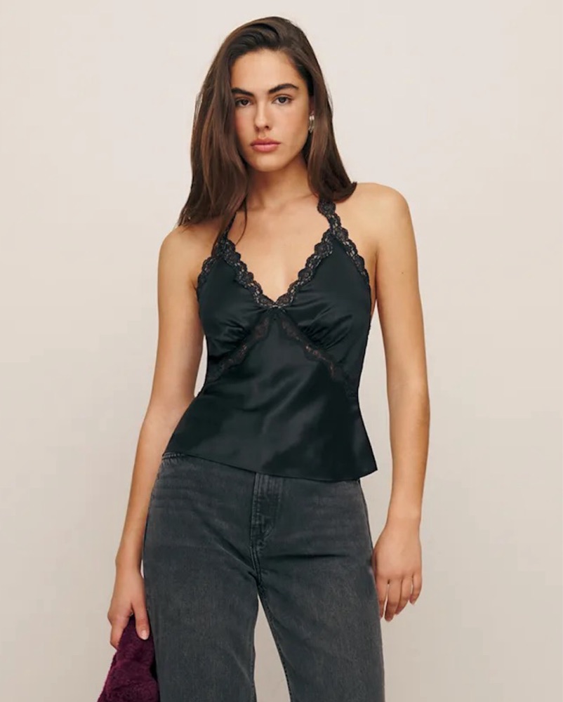 REFORMATION MONICA SILK TOP by Reformation - Pickle