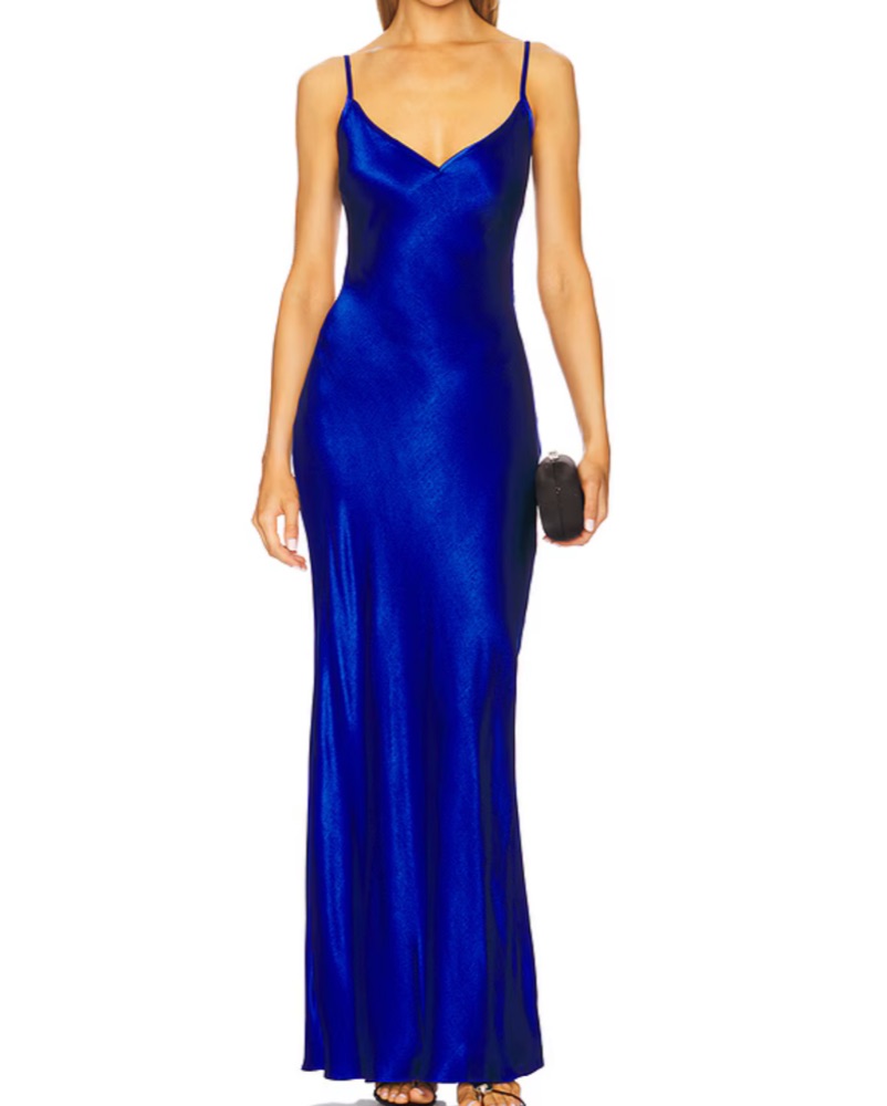 bec and bridge riviera dress blue Bec + Bridge Sol Tie Maxi Dress in Mediterranean Blue