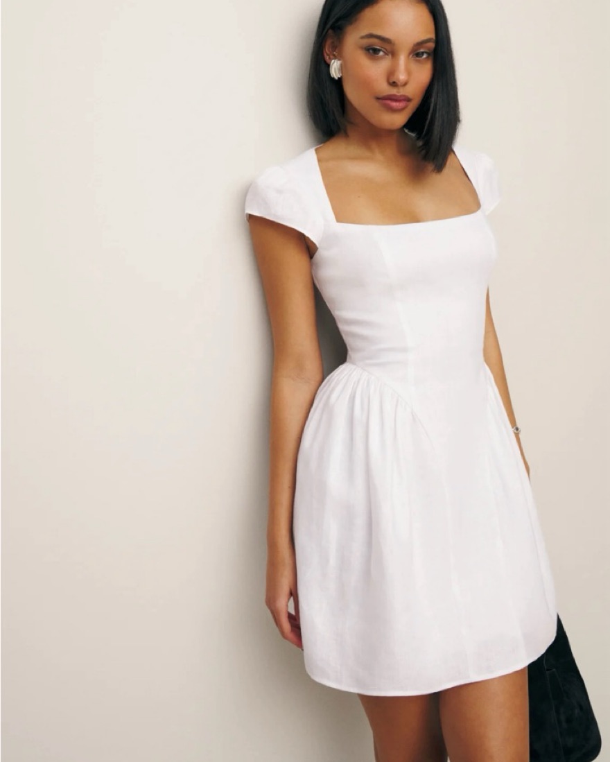 oaklyn linen dress Reformation Oaklyn Linen Dress In Rubi