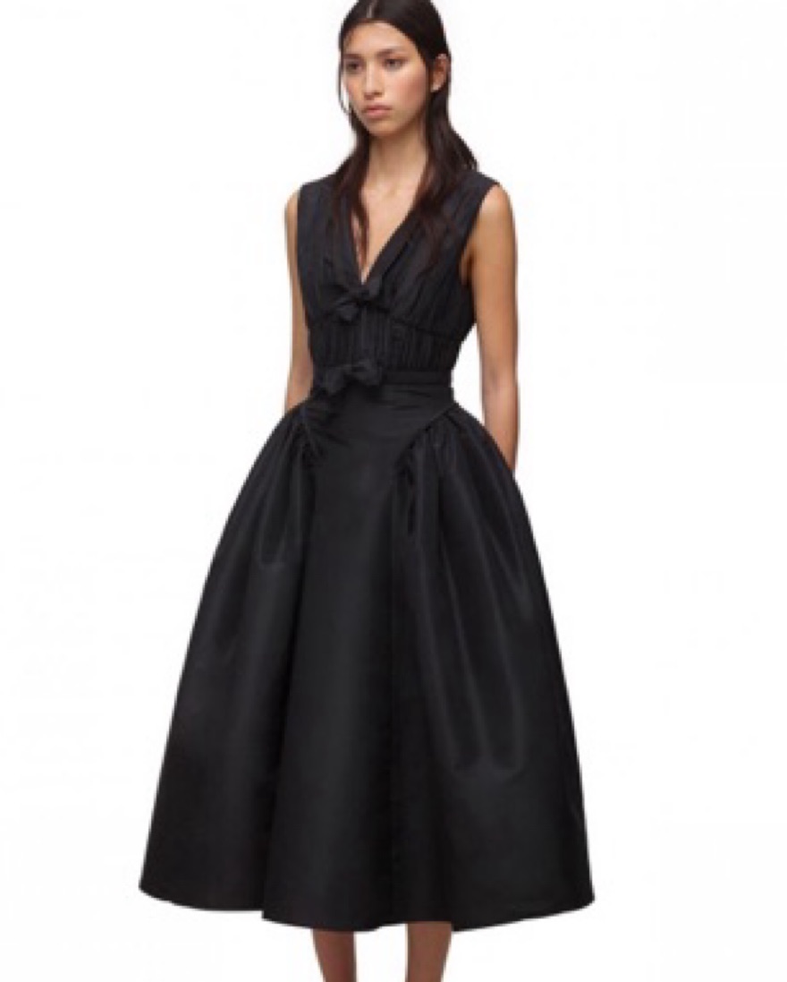 self portrait black midi dress Black Tailored Crepe Midi Dress – self-portrait-US