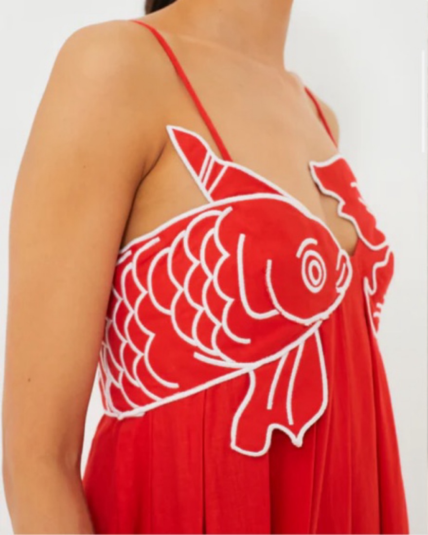 red dress fish Madison LeCroy's Red Fish Dress