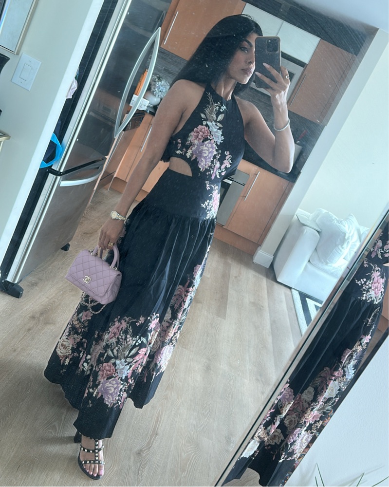 Elegant Floral Maxi Dress with Cut-Out Detail by Zimmermann - Pickle