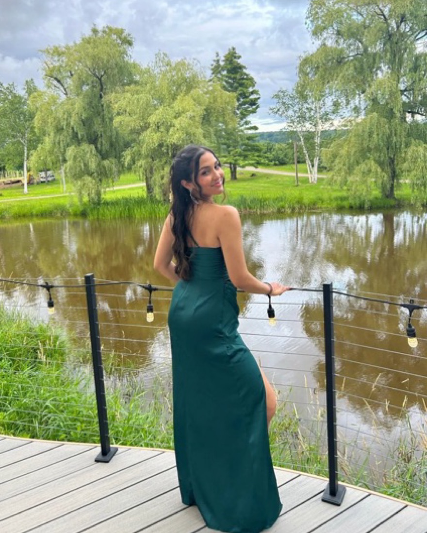 AZAZIE Satin Pine One Shoulder Dress by Azazie - Pickle