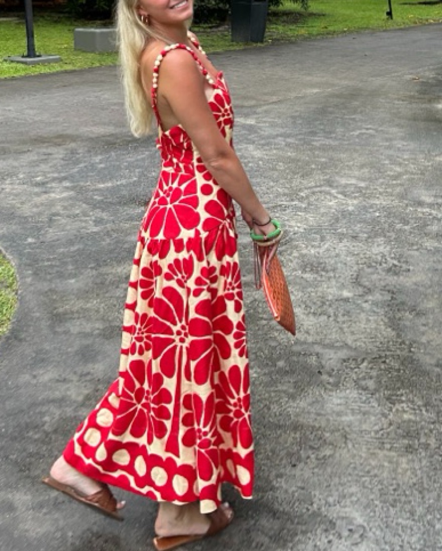 FARM Rio Palermo Red Midi Dress by Farm Rio - Pickle