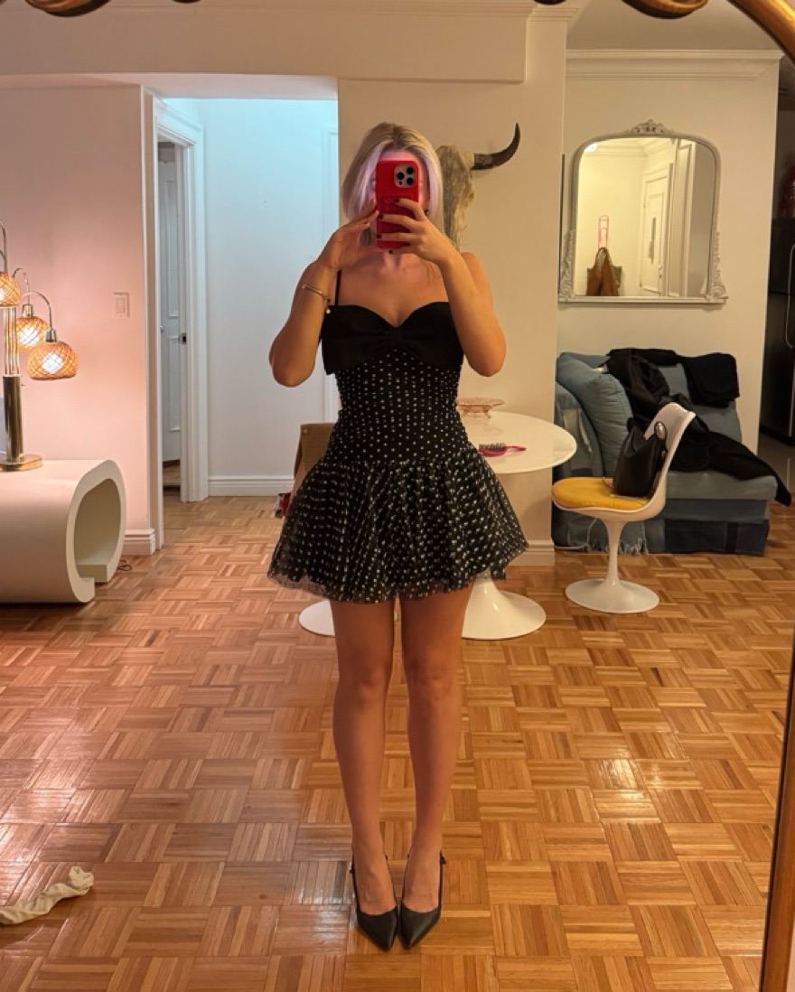 mini dress with feather hem Emerson Crepe + Feathers Mini Dress