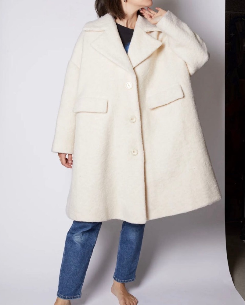 Ganni White Wool Coat by Ganni - Pickle