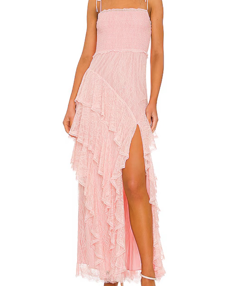 Alice + Olivia Pink Maxi Ruffle Dress | Pickle
