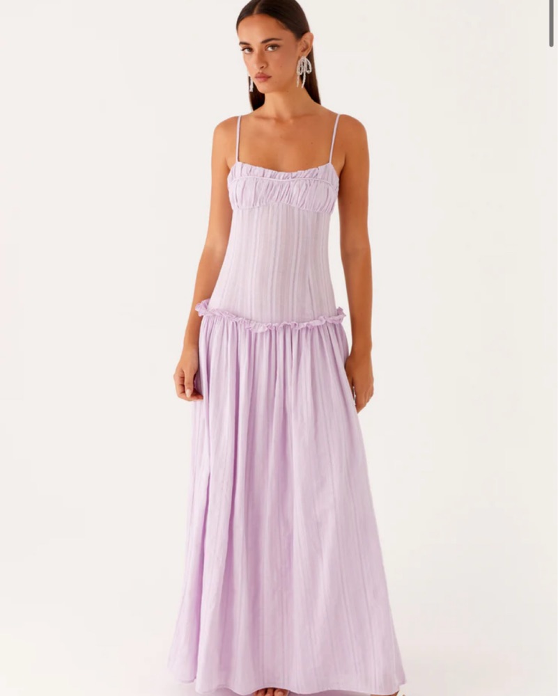 Jacinda Drop Waist Maxi Dress - Lavender by Peppermayo - Pickle