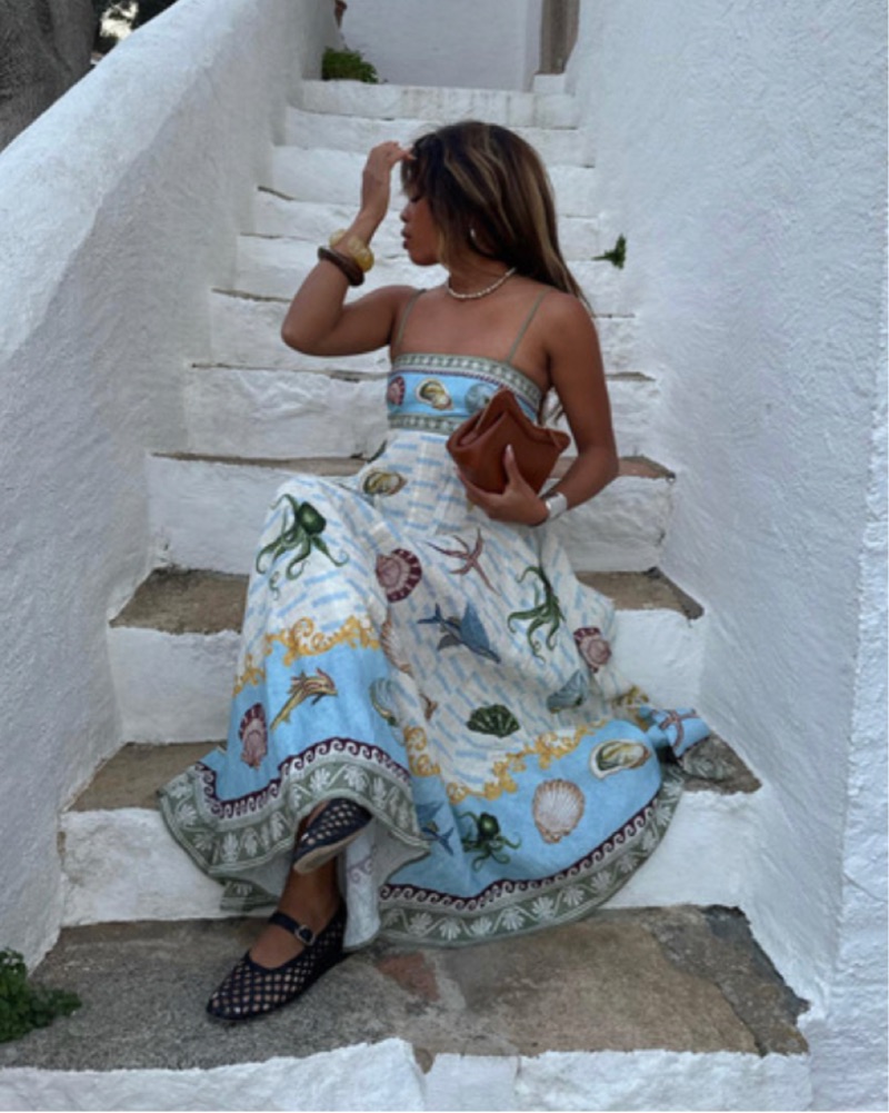 Alemais Bath House Linen Dress by Alemais - Pickle
