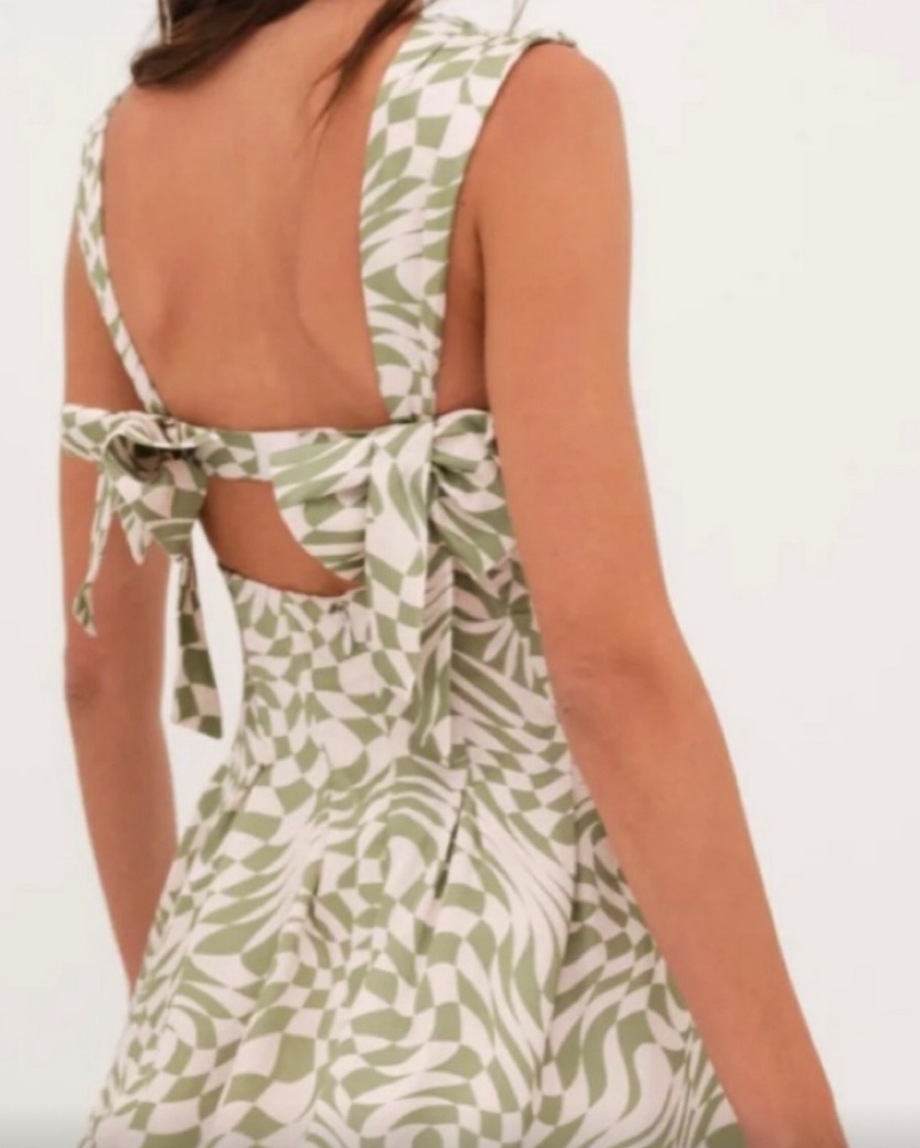 for love and lemons green plaid dress For Love and Lemons Bridget Beaded Mini in Blue – TrenLend main image 1