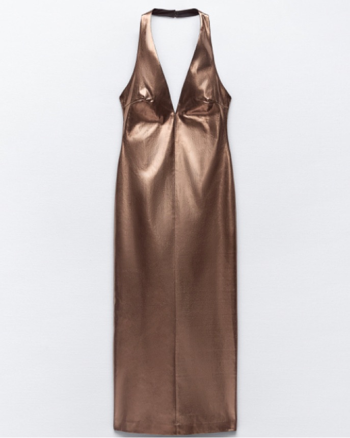 ZARA HALTER DRESS WITH METALLIC THREAD by Zara - Pickle