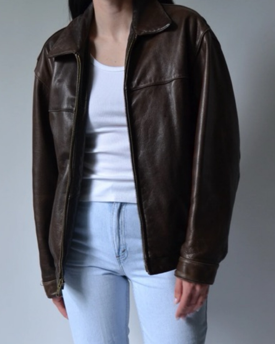 Marc Jacobs Brown Leather Jacket Pickle