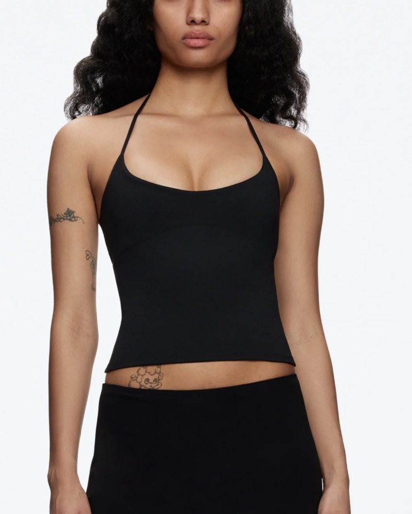 Tank Air Spill Halter Top Black | Pickle