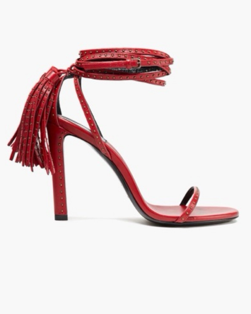$1900 Saint Laurent Studded Red Heels by YSL - Pickle