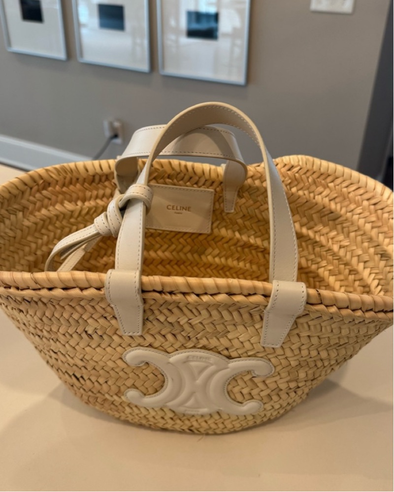 【VIP価格】CELINE STRAW PANIER BAG CELINE Classic Panier Small Braided Triomphe | Celine Straw