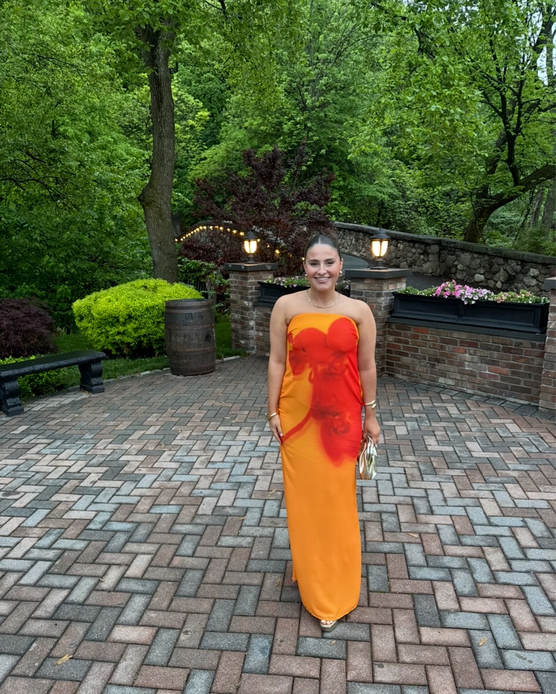 meshki orange strapless dress Meshki Maci Crepe Mini Dress , Tangerine, XL, $60