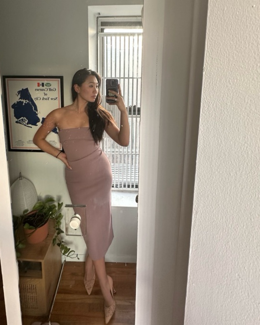 Muted Pink Midi Strapless Bodycon Dress by Aritzia - Pickle