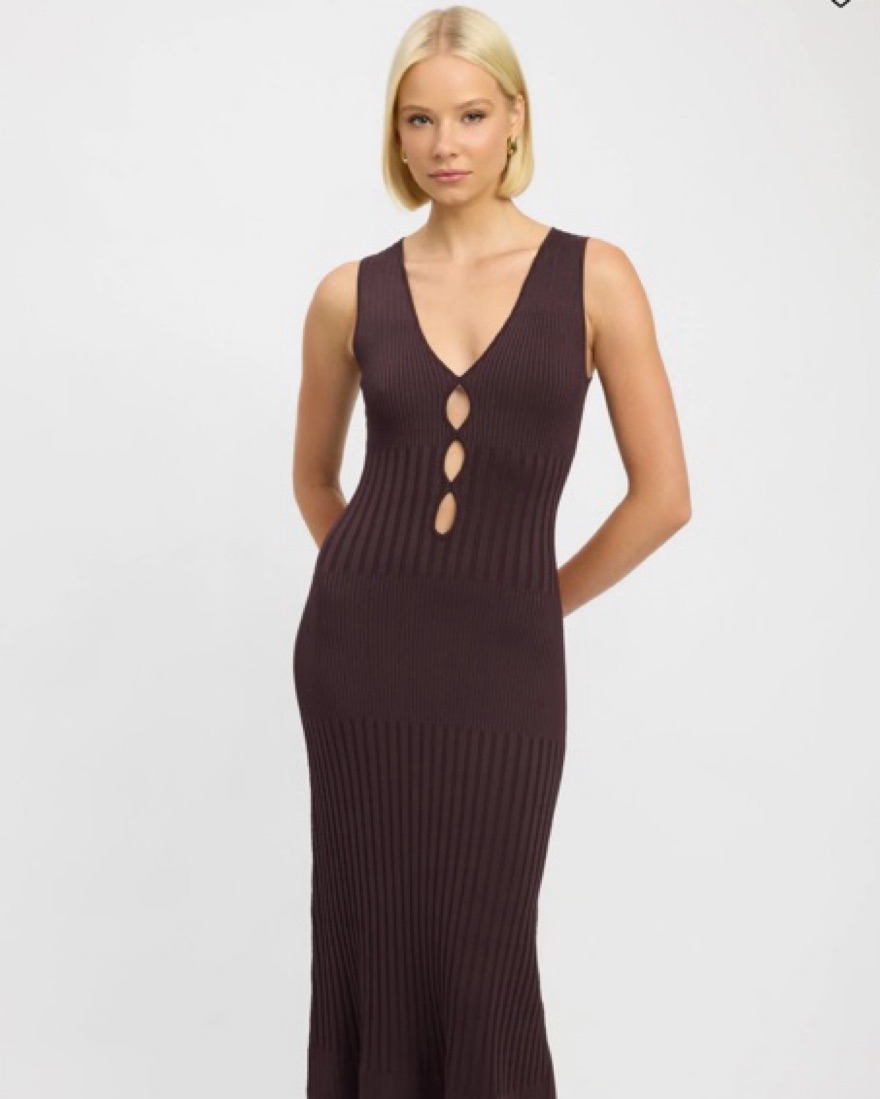 kookai ribbed dress KOOKAI Serah Keyhole Dress by Kookai