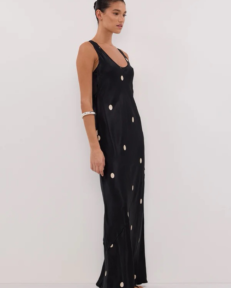 Dissh Laura Black Spot Silk Maci Dress by Dissh - Pickle