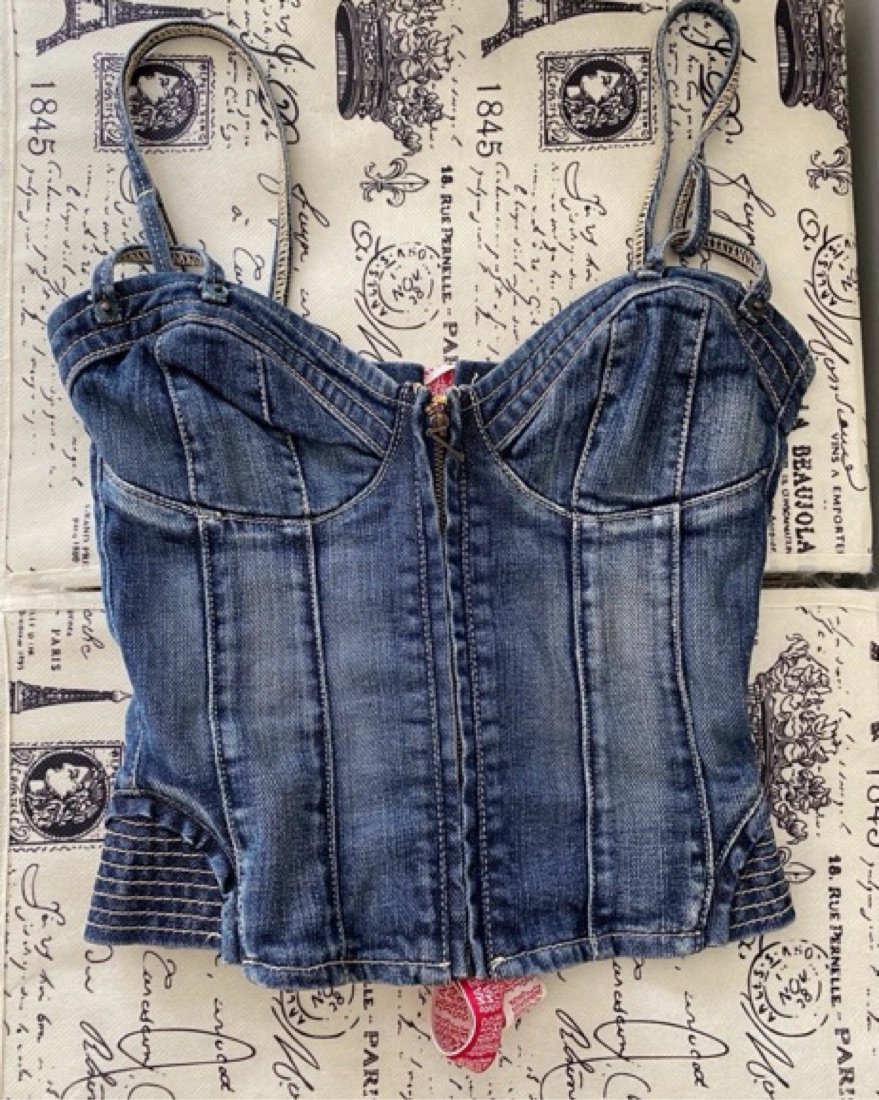 Guess denim bustier hotsell