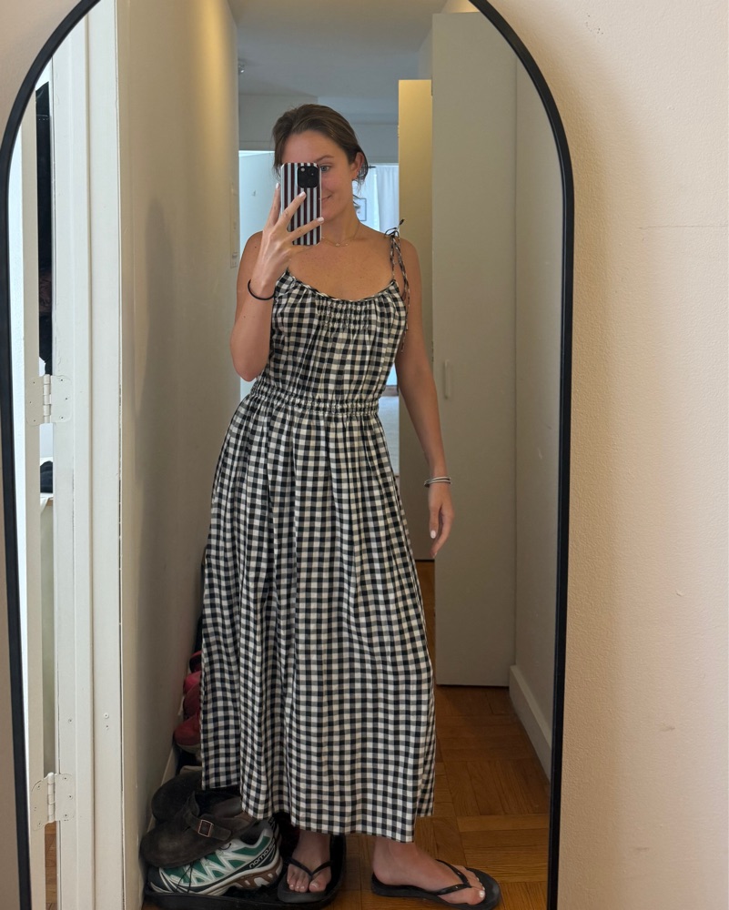 doen black and white dress Doen Black Lace Dress by Doen