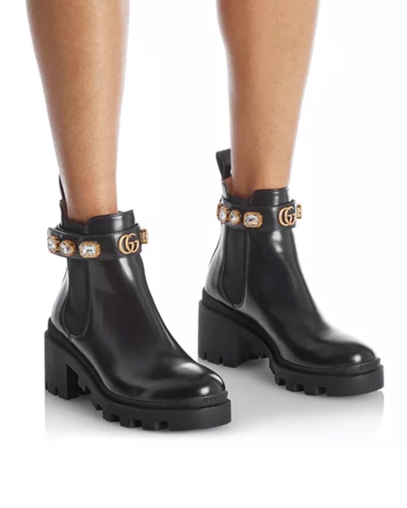 Gucci Women's Trip Embellished Block Hee | Pickle