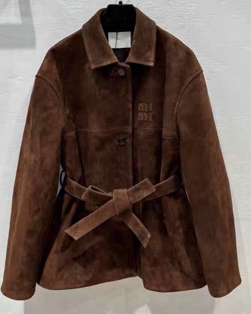 ジャケット Miu Miu SUEDE JACKET Miu Miu Suede Jacket In Dove Gray | ModeSens