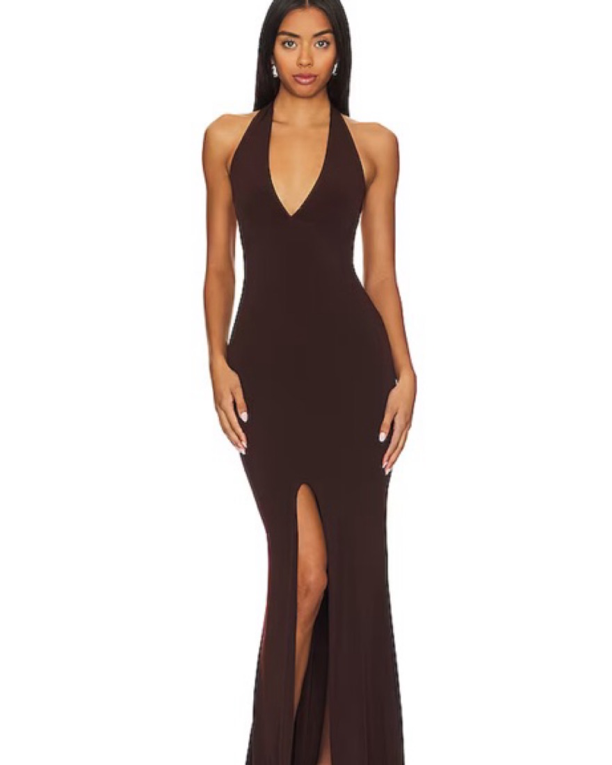 revolve brown halter dress Susana Monaco x REVOLVE Poplin Tie Halter Dress in Brown