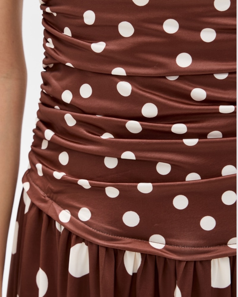 Free People Brown Polka Dot Midi Dress by Free People - Pickle