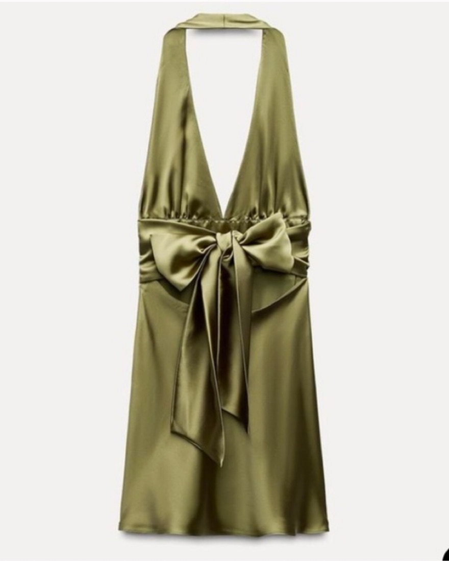 zara apple green dress 45.5