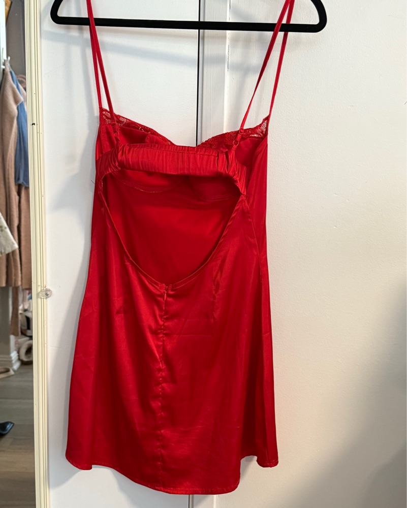 square neck dress satin Pink