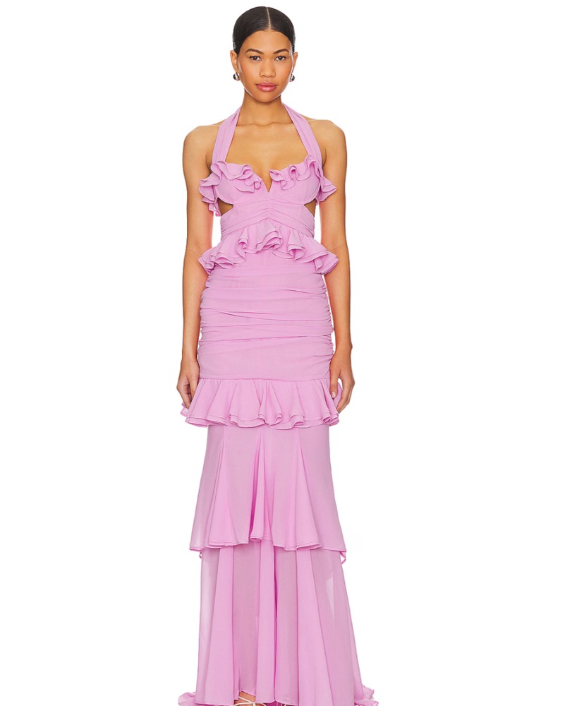 majorelle purple dress Majorelle Jerry Gown in Lilac Pink by Majorelle