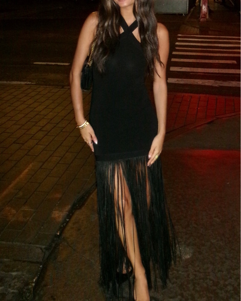 ZARA Fringe Black Maxi Dress by Zara - Pickle