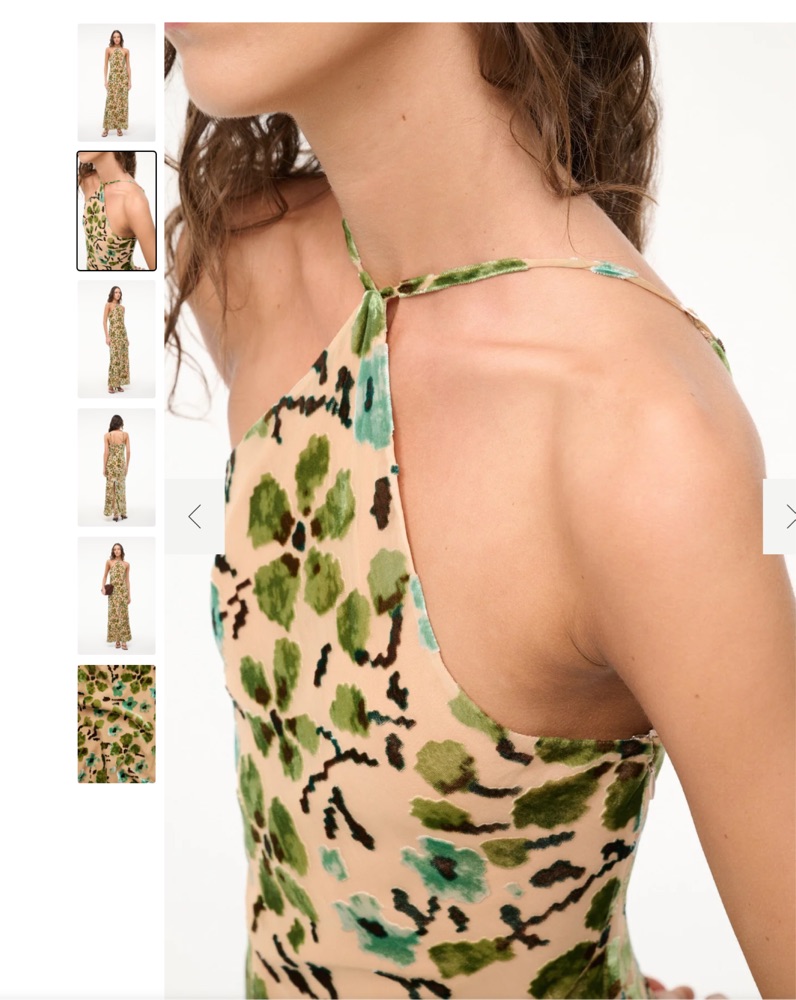 CUBISM DRESS MOSS FLORAL TAPESTRY STAUD by Staud - Pickle