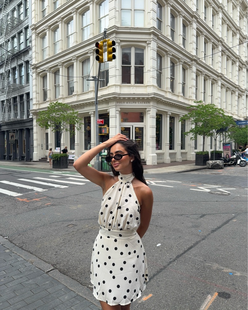 Polka Dot Halter Mini Dress | Pickle