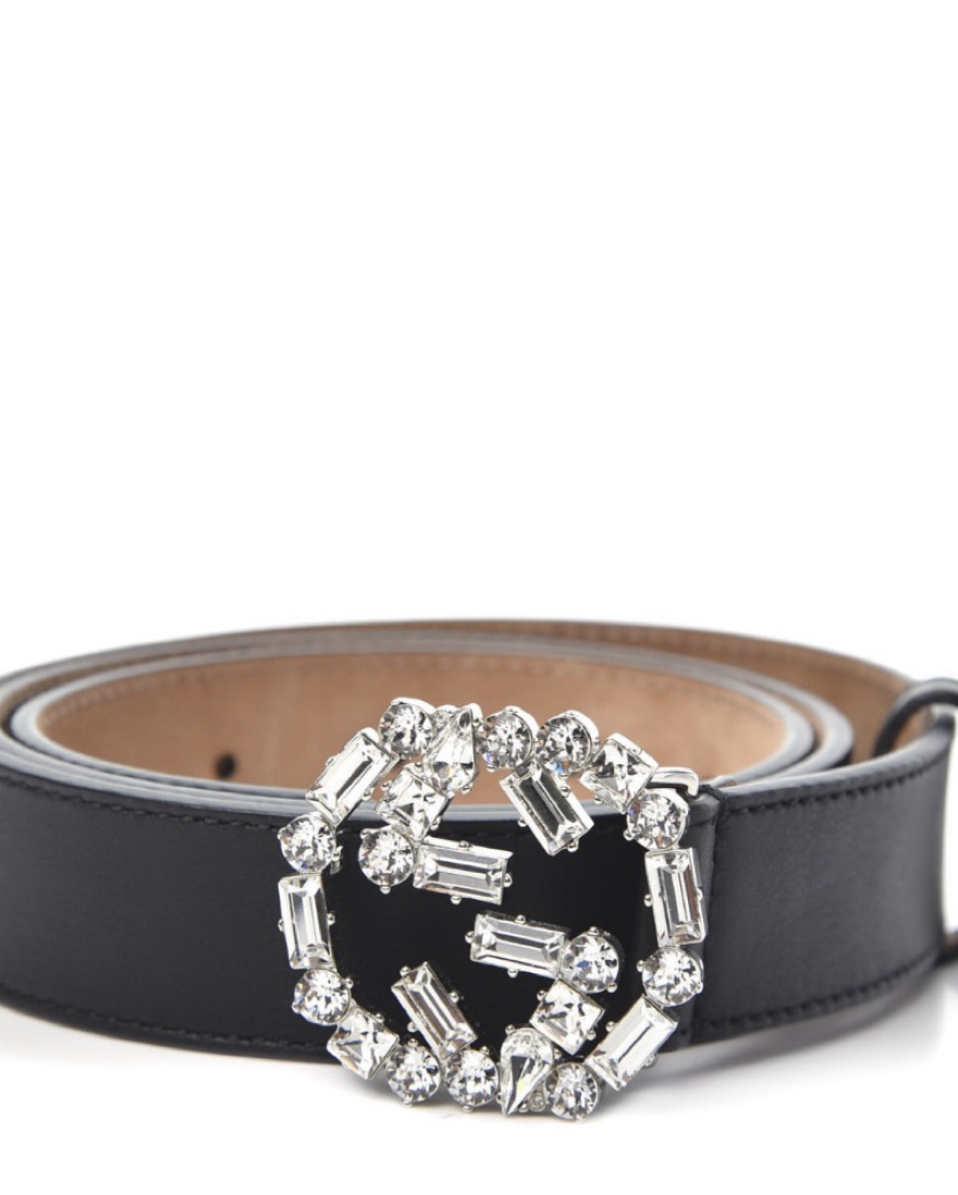 Gucciクリスタルバックルベルト Gucci Calfskin Crystal Interlocking Belt | Pickle