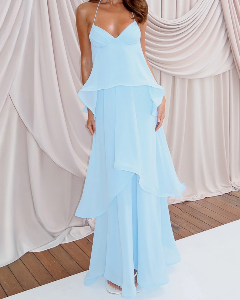 Twirl With Me Maxi Dress Baby Blue by White Fox Boutique - Pickle