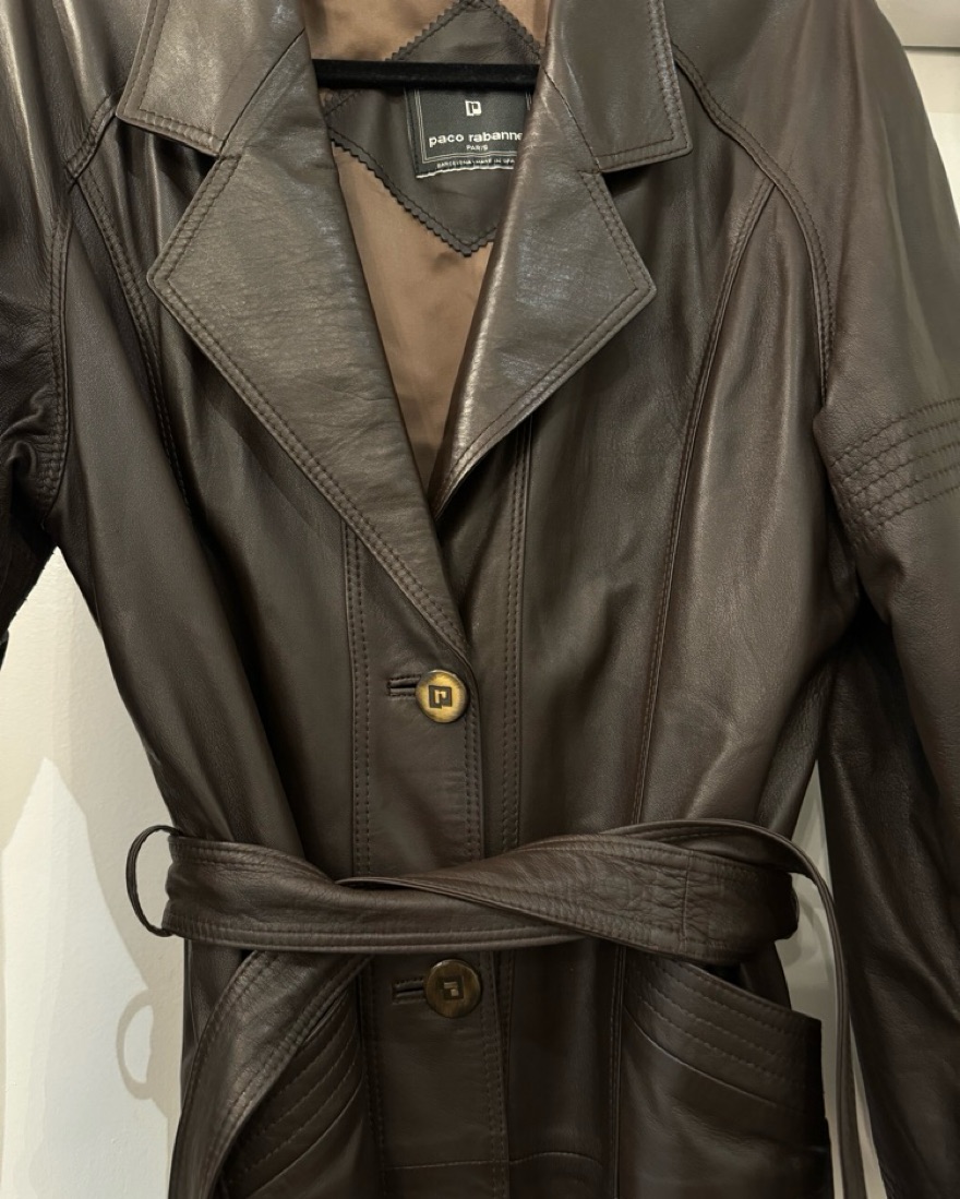 Paco Rabanne Leather Trench by Paco Rabanne - Pickle