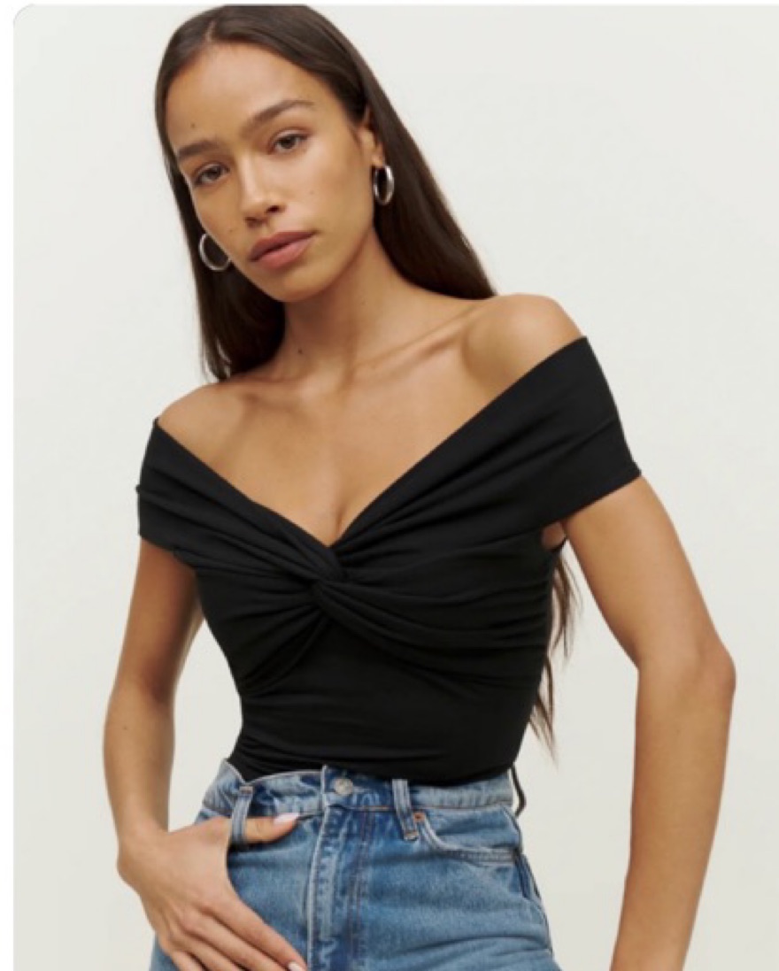 Reformation Ezlynn Off The Shoulder Top Pickle