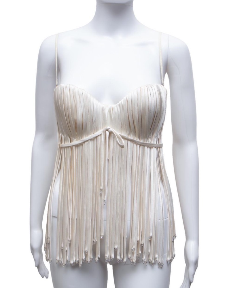 Vintage Claudia Arce White Fringe Top by Vintage - Pickle