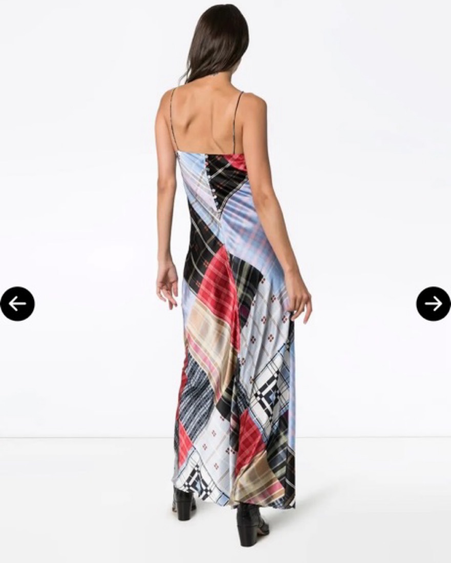 【GANNI】Printed Satin Gaddard Dress/追跡+関税+全国送料込み Ganni printed satin ruched long slip dress black floral