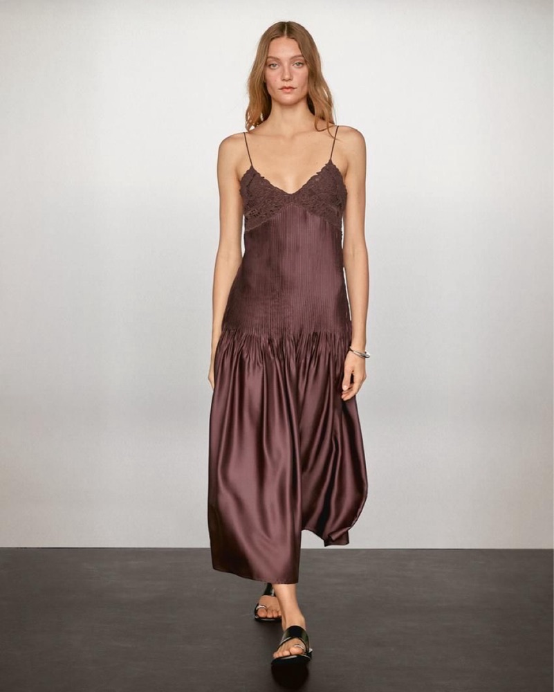 massimo dutti brown dress Pre-Loved Nordstrom Women's Tonal Sketch Floral Maxi Slip Dress Brown Size  L  Elle & Beck